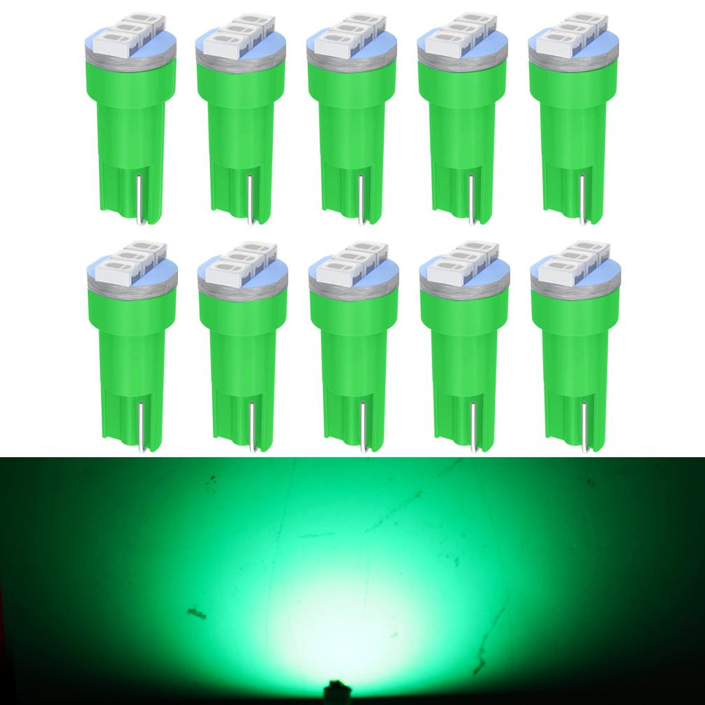 10Pcs T5 Led Bulbs W3W W1.2W Led Canbus Car Interior Lights Dashboard Gauge Warning Indicator Wedge Auto Instrument Cluster Lamp 12V