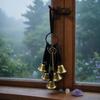 Boho Wall Hanging Ornament Witch Bells for Door Knob Protection, Handmade Rustic Farmhouse Decor Hanger, Vintage Decorative Bell Home Room Witchy