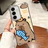 Funny Capybara Cartoon Cute Plating Phone Case For Samsung A17 A07 A37 A57 A16 A56 A15 A55 A14 A54 A13 A53 A26 A36 A25 A35 A24 A