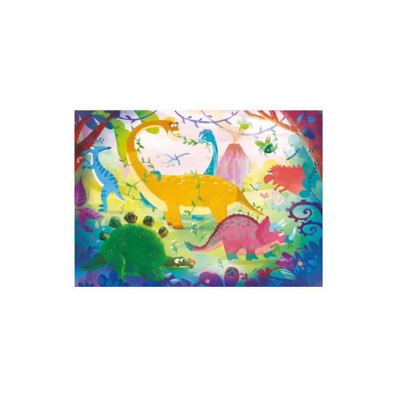 2x20 Piece Puzzle. Happy Dinosaurs