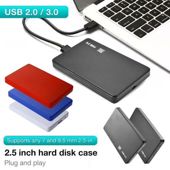 2.5inch Hard Disk Tray USB3.0/2.0 Hard Disk SATA HDD SSD Mobile ABS Case for Laptop