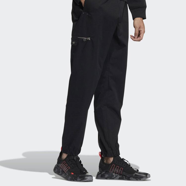 Adidas Originals Trefoil Solid Cuffed Casual Comfort Sports Pants Men Bottoms Black HL6496
