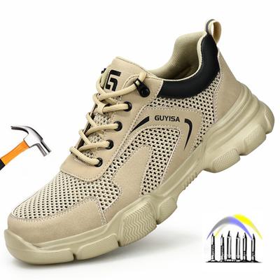 Summer Work Shoes with Protection Breathable Work Shoes with Steel Toe Safety Work Sneakers Lightweight Work Shoes for Men Gift