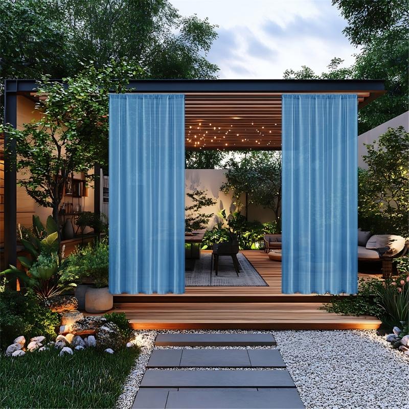 Wasserdichter Outdoor-Vorhang Allwetter Sonnenschutz Polyestergewebe Regenschutz für Terrassen Pavillons Sichtschutz