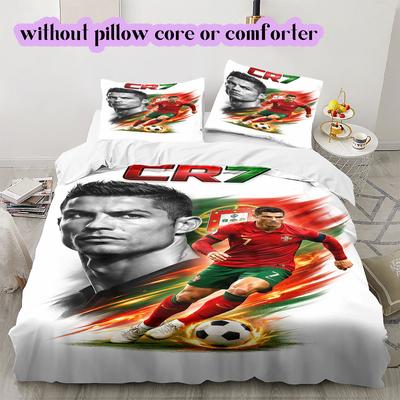 Portugal Football Soccer Pattern Bedding,Quilt Set Quilt Cover Pillowcase Home Birthday Gift (1*duvet Cover+2*pillowcase,without Core)