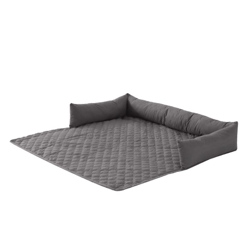 

Foldable Dog Bed Mat Soft Cushion Pet Sleep Bed for Household Use Pet Mattress Cushion Thick Bed Blanket S Size темно-сірий