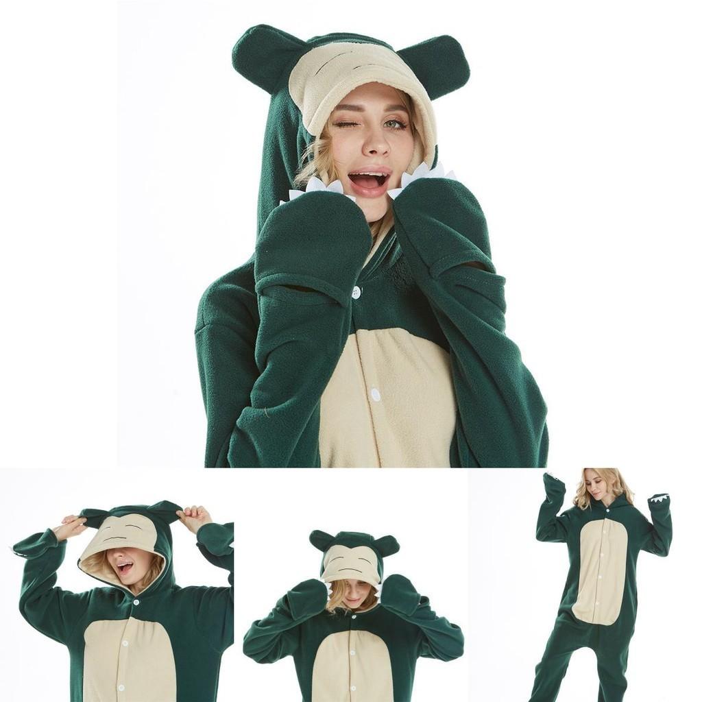 Cozy Adult Sleepwear With Pokemon Kigurumi Anime Snorlax Pattern Pajamas Onesie
