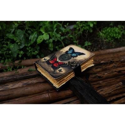 Diario in pelle Quaderno da scrittura in pelle Farfalla Taccuino da schizzi libro degli incantesimi vuoto libro di poesia libro da viaggio per Uomini donne Regalo