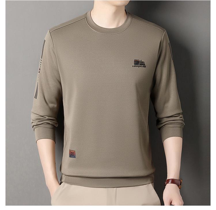 Men's Fleece-Lined Long-Sleeve Sweatshirt - Winter Casual Round Neck Top