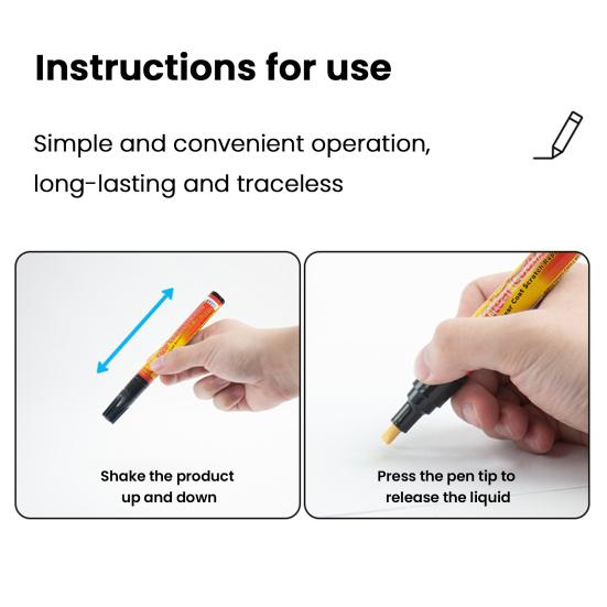 Automobil-Ausbesserungsstift Wasserdichter Ölbasierter Marker zur Kratzerreparatur am Auto Schnelltrocknend & Abriebfest Feiner Pinsel für Präzise Anwendung