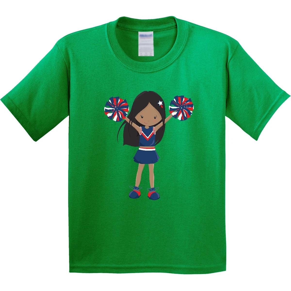 Inktastic African American Girl, Cheerleaders, Cheerleading Youth kids boys T-Shirt Black 160