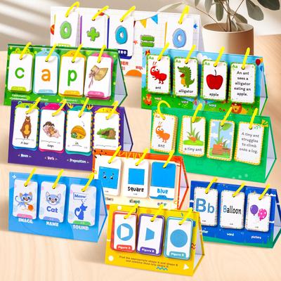 3D English Flashcards for Parent-Child Interaction - Educational Desktop Cards with Pictures and Text for Color Learning.