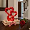 yangyizhi Intertwined Hearts Figurine, 3D Printed Love Statue, Table Centerpiece Sculpture for Living Room Wedding Romantic Gift