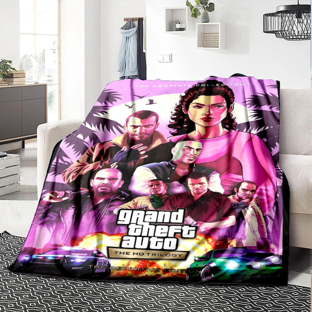 Grand Theft Auto Blanket Soft Warm Cozy Perfect for Office Picnics Bedding Four Seasons Multipurpose Stylish Decor