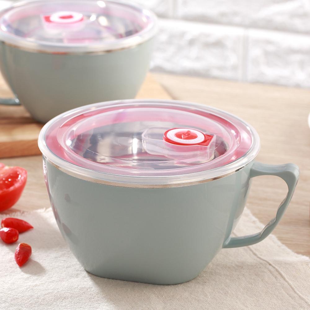 Stainless Steel Rice Bowl Soup Bowls Double-layer Insulation Instant Noodle Bowl Rice Soup Noodle