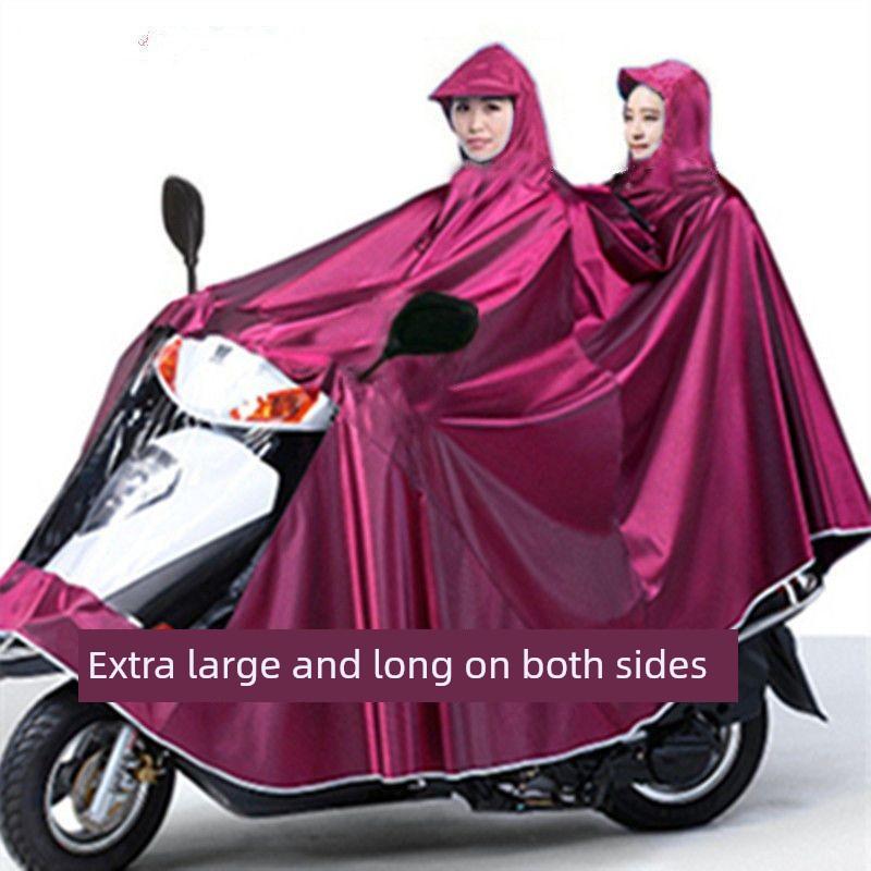 Authentic Raincoat for Electric Bikes and Motorcycles, Rain Poncho for Adult Riding, Single or Double Rider, Enlarged Size