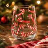Decoración del Hogar Cristalería Vasos para Cócteles Navideños, Vaso con Diseño de Papá Noel Muñeco de Nieve Reno Árbol, 300ml Sin Plomo Cristalería para Mesa Festiva