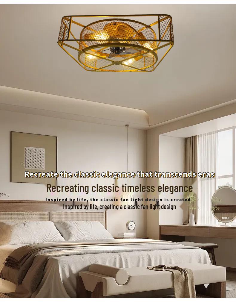 Retro Flush Mount Ceiling Fan Light with Remote - Antique Nostalgic Design for Home and Restaurant.