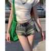 Women's High-Waisted Irregular Denim Shorts - Summer 2023 Retro A-Line Hot Pants