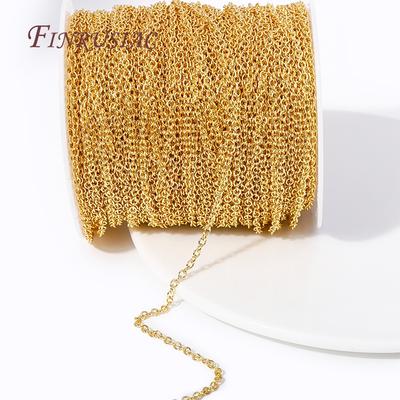 18K Gold Plated Metal 3mm Thin Chains For Jewelry Making Findings,High Quality Spool Chain DIY Necklace Bracelet Accessories