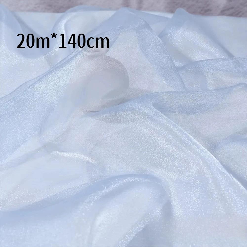 1m/20m*140cm Glitter Organza Fabric Soft Handmade Tulle Fabric DIY Materials Shiny Fluorescent Organza Fabrics