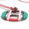 HERMES H-equipe logo Accessories Necklace lacquer pink/Green