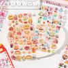 1/4pcs Cute 3D Sushi Candy Relief Stickers for Handmade Diy Scrapbooking Journaling Supplies
