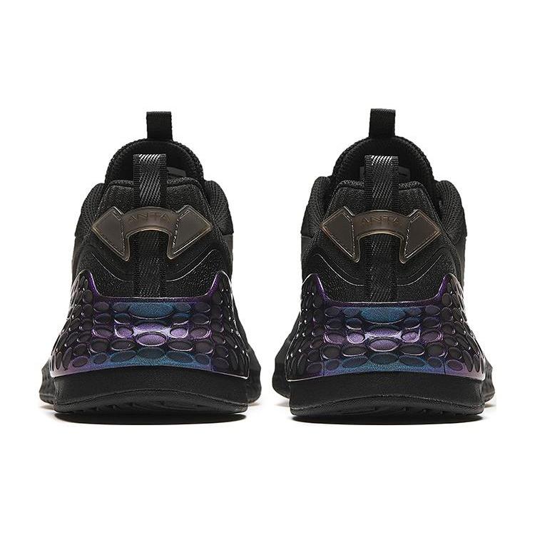 Anta C37+ Cushioning Slip Resistant Breathable Lightweight Low Top Running Shoes Men's Black 912425507-5