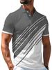 [Print Design - Not Textured] Men'S Outdoor Short Sleeve Polo Shirt, Multi-Size Available, Men'S Collared Polo, Gray White Contrast Print Men'S Top,