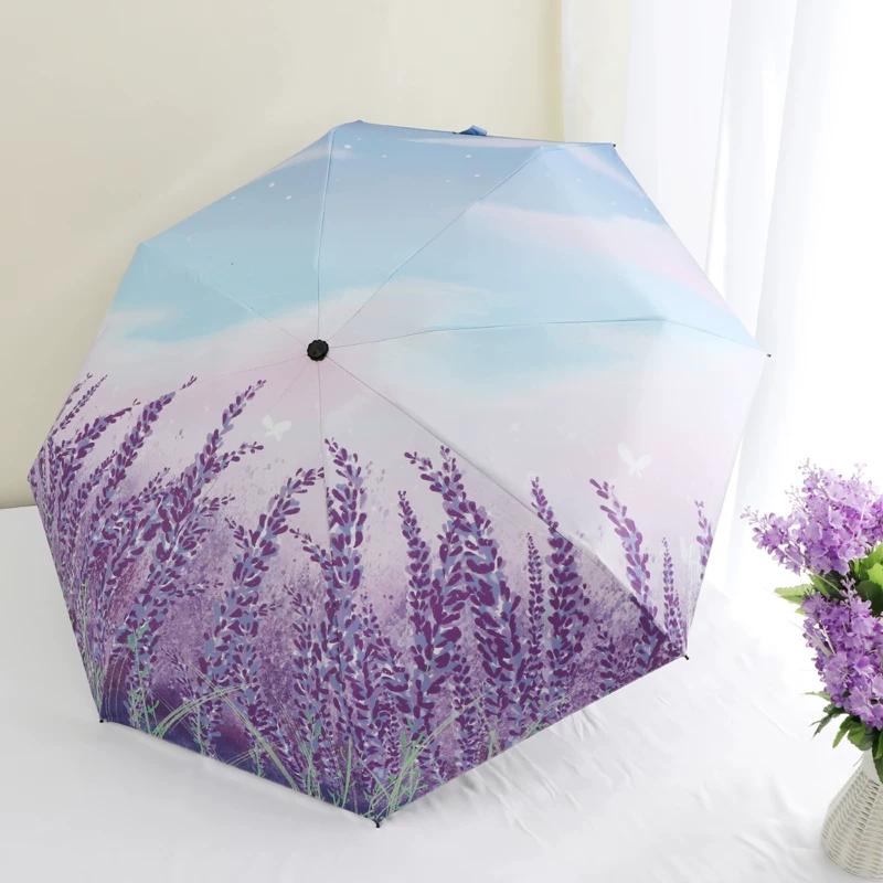 Umbrella for Girls, Compact, Portable, Foldable, Stylish, Automatic, Dual-Purpose for Sun and Rain, Sunshade, Sun Protection, Uv Protection, Sun