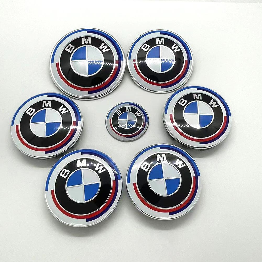 BMW Logo Car Front Hood Emblem 82mm/Rear Badge 74mm/Wheel Hub Cap 56mm 68mm/Steering Wheel Sticker 45mm For BMW 1 3 5 6 7 Series CUO1