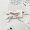 Sweet Quilted Bow Love Flap Pencil Case Organizer Coin Purse  Girly Cosmetic Bag Women Portable Sundries Storage Bag Gift