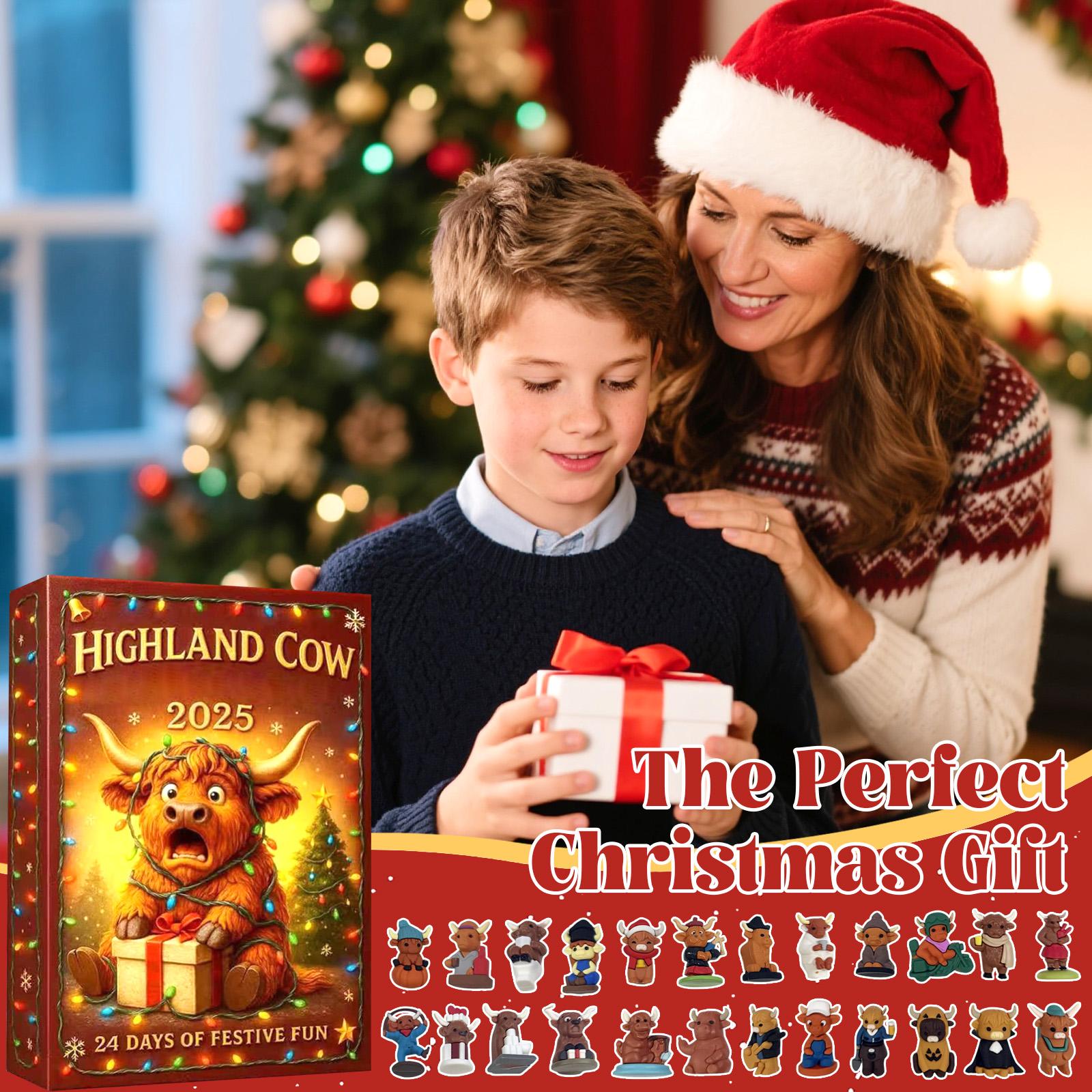 

Cow Advent Calendar 24 Days Christmas Countdown Calendar With 3D Soft Gel Cow Figurines, Cow Ornaments, For Christmas Tree Home Decoration One Size