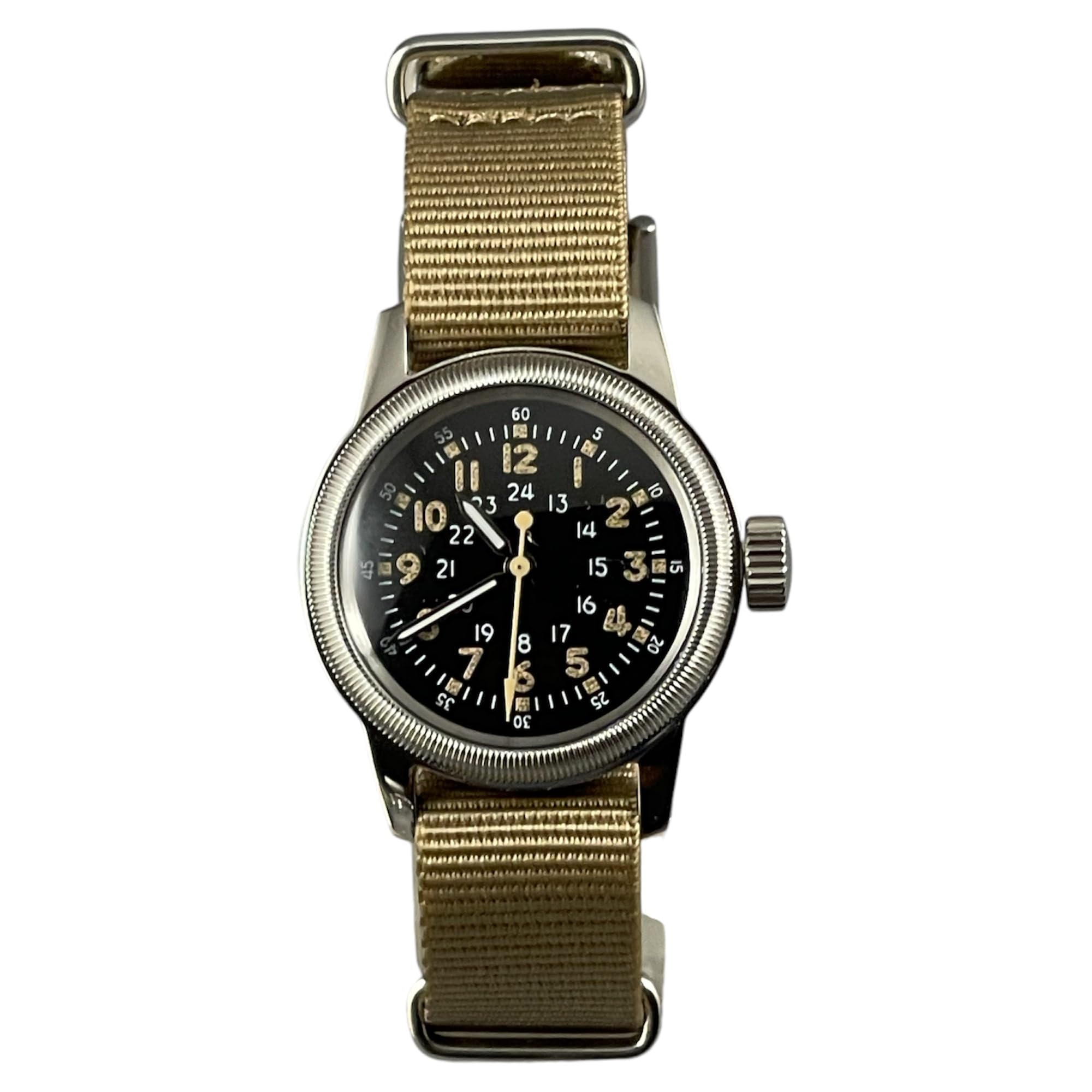 

МРМВ. Мужские военные часы, Тип A-17 Винтаж, Хаки (Пустыня) Нейлоновый ремешок НАТО