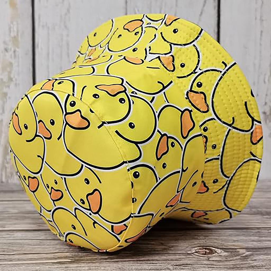 Cartoon Duck Bucket Hats Women Men Summer Cute Cartoon Animal Printing Fisherman