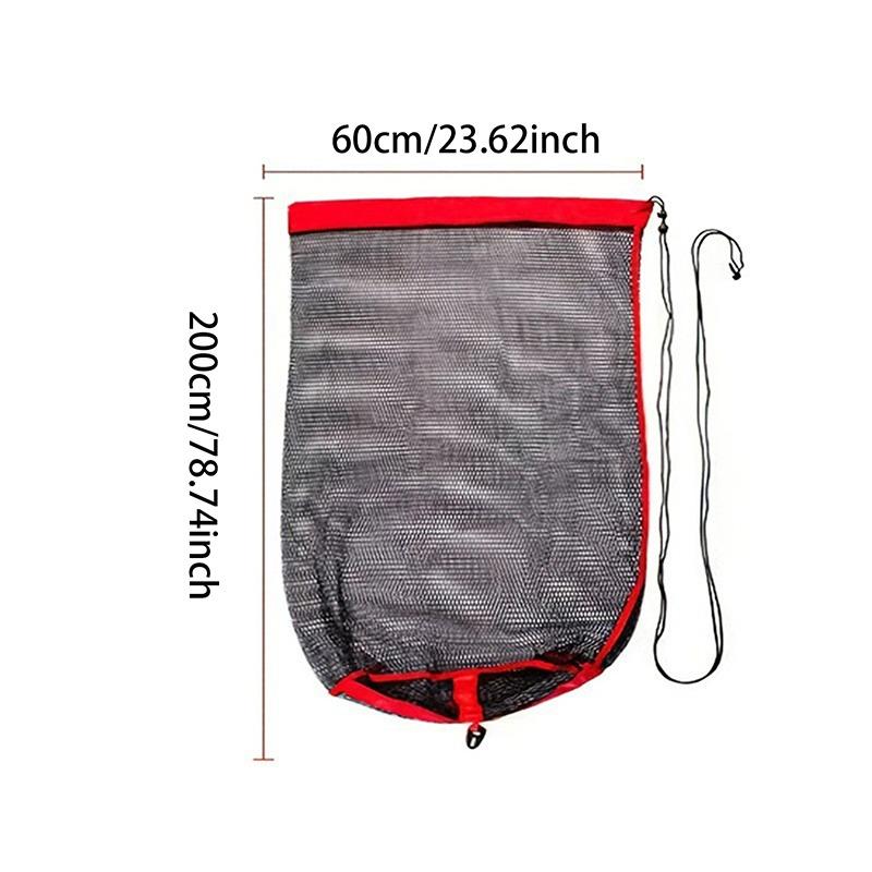 Portable Wild Fishing Harness Encrypted Mesh Sealing Mesh Pocket Fish Protection (Including A Ground Plug)