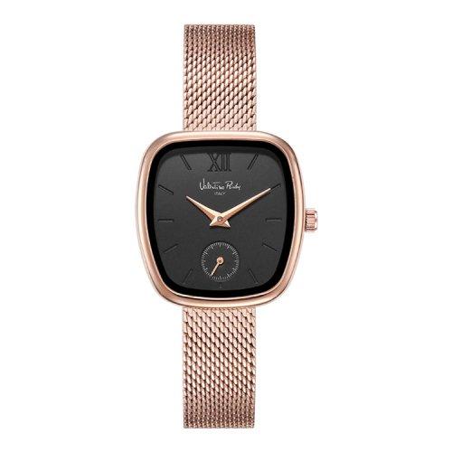 [Valentino Rudy] Женские металлические наручные часы Valentino Rudy Квадратные Круглые VR2592B-BKRG FREE