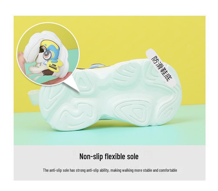 Ding Meng Gelbe Ente Kinder Leichte Netz-Laufschuhe - Frühjahrs-/Herbststil, Cartoon-Design, Weich und Atmungsaktiv für Kleinkind-Mädchen.