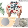 Patriotic Independence Day Metal Aluminum Wall Decor - 2D Flat Print American Flag Design with Stars, Stripes & "Happy 4th of July" Text