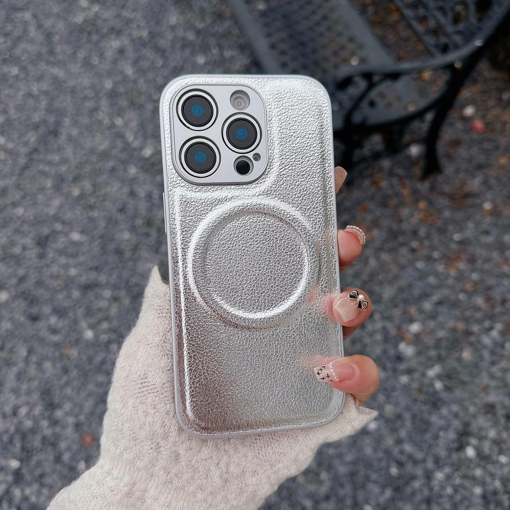 Für IPhone 17 Promax Vollleder Magnetische Handyhülle Rundumschutz für Apple 16 Sturzsicher 15 Vollfarbige Lederhülle