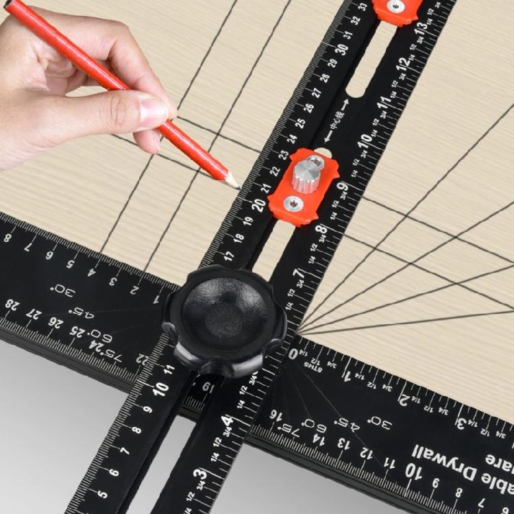 Woodworking 2 In 1 Drilling Positioning Ruler Combination Angles Ruler T-Shaped Ruler Cabinet Hardware Jig