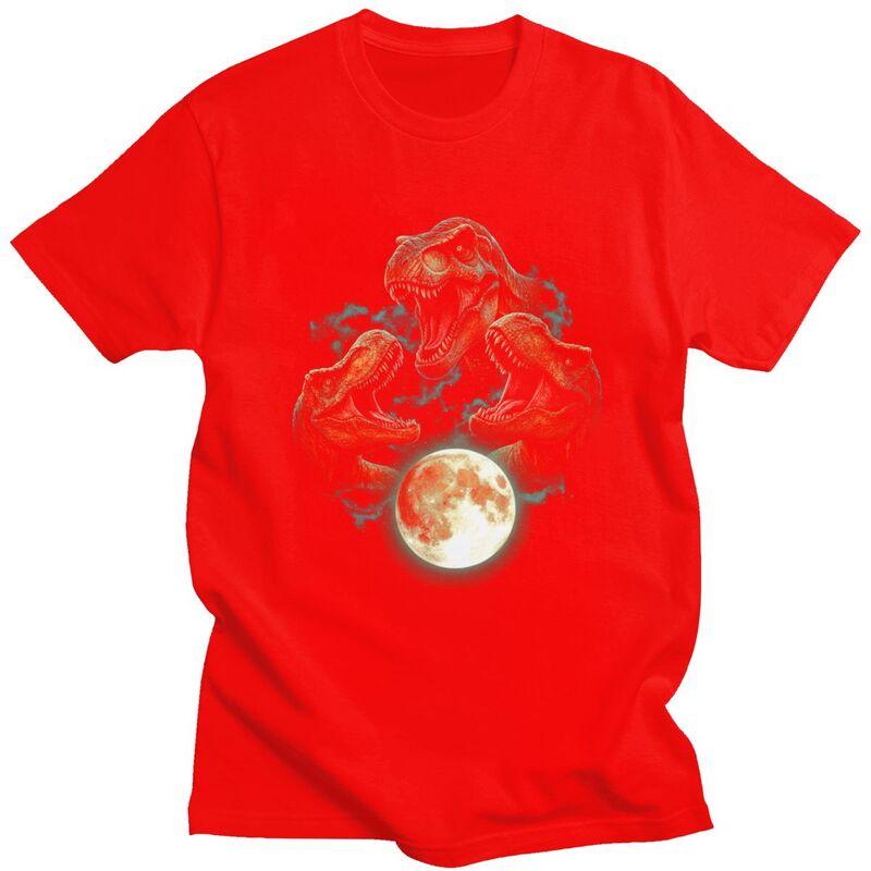 Мужская футболка с забавным пародийным мемом про динозавра и луну Модная уличная одежда Футболка с коротким рукавом Приталенная одежда S