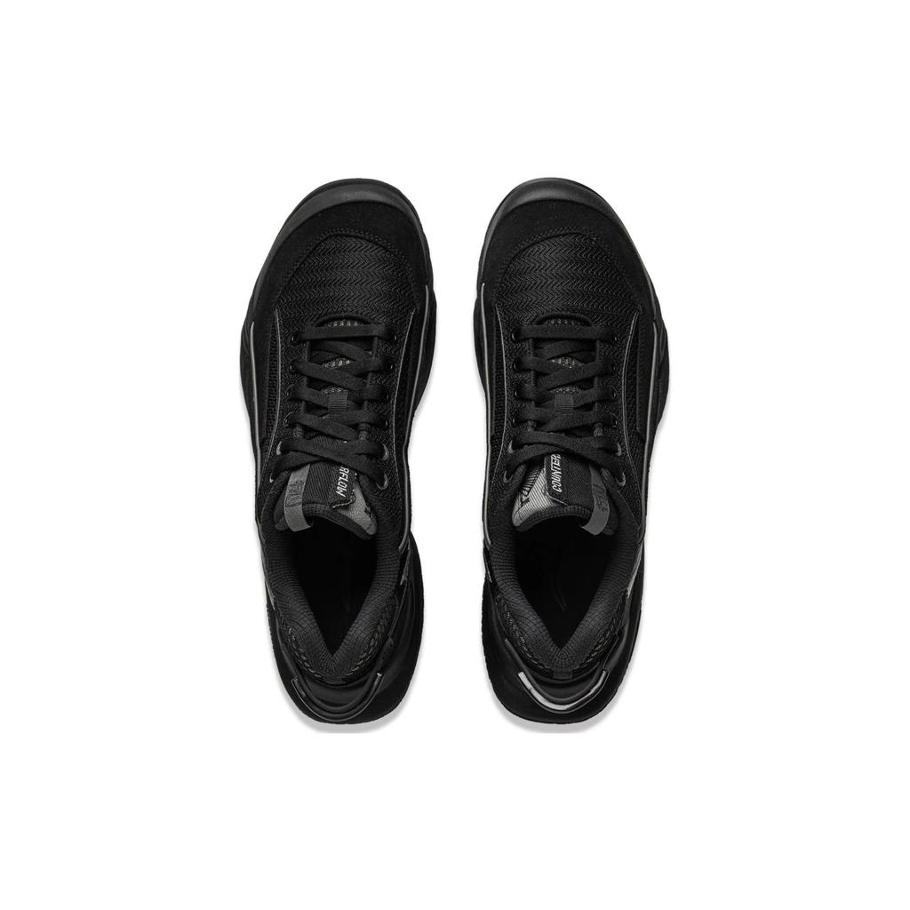 Li-Ning Confortabili Versatili Simpli Absorbție șoc Rezistenți la uzură Respirabili Pantofi casual cu talpă joasă Bărbați sneaker Negru AGLU149-4