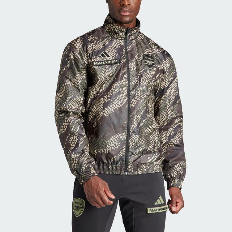 Adidas X Maharishi Arsenal Anthem Printed Reversible Casual Sport Jacket Men Jackets Black IN4749