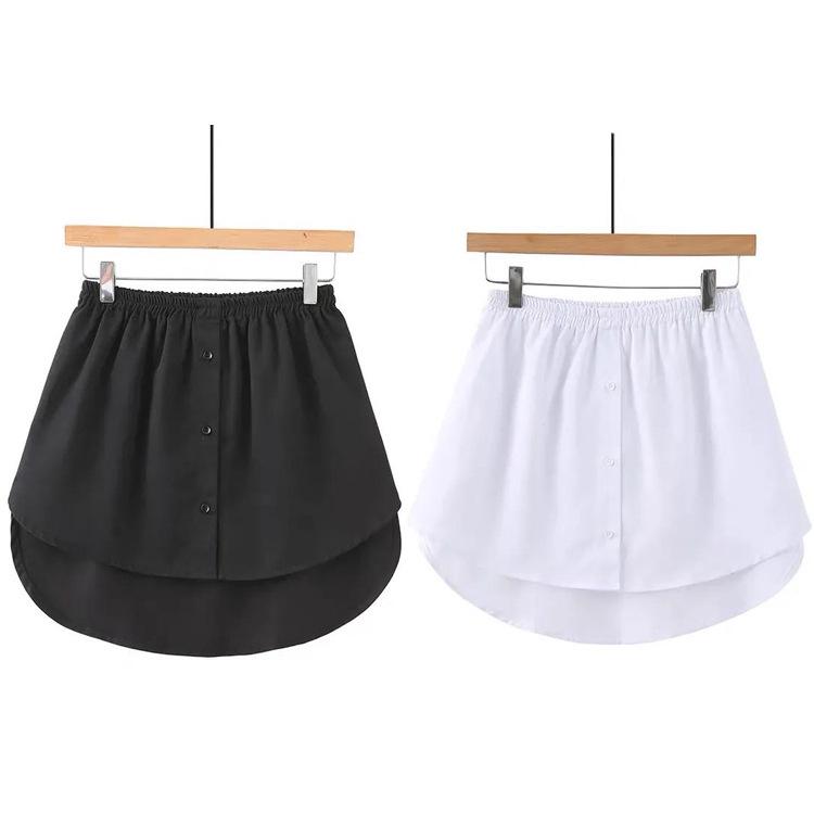Korean Style Women's Shirt Hem Sweatshirt with A-Line Midi Skirt
