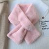 Solid color scarf, thickened and soft in winter, imitation rabbit fur scarf, fur collar, solid color Rex rabbit fur scarf.