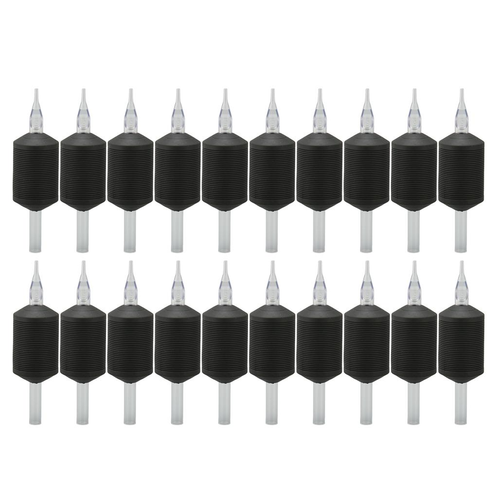 20pcs Tattoo Machine Handle 30mm 5RT Safe Silicone Supplies Tattoo Grip Hand Tube Black
