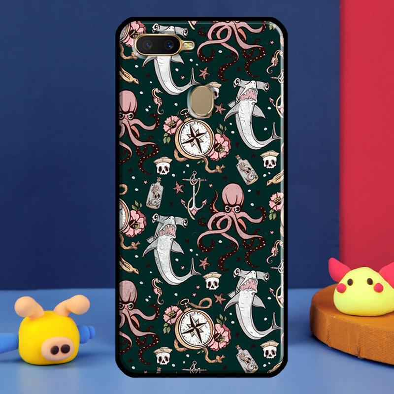Marine Life Ocean Octopus Case For Oppo A96 A76 A16 A74 A94 A54 S A57 A77 A58 A78 A98 A5 A9 A91 A15 A17 A52 A72 Cover