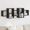 Wall Shelf Black Oak Effect 129 x 18 x 42 cm Wood Based Material