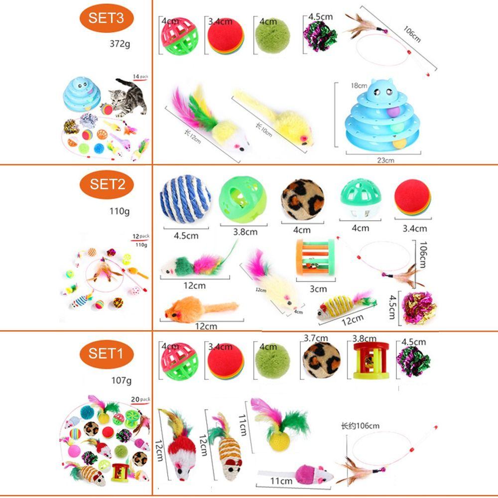 12/14/20PCS Sisal Mouse Funny Cat Stick Interactive Cat Supplies Cat Toys Interactive Play